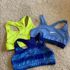 Nike Sports Bra Trio - Neon Yellow, Sky Blue, Tie-Dye Blue